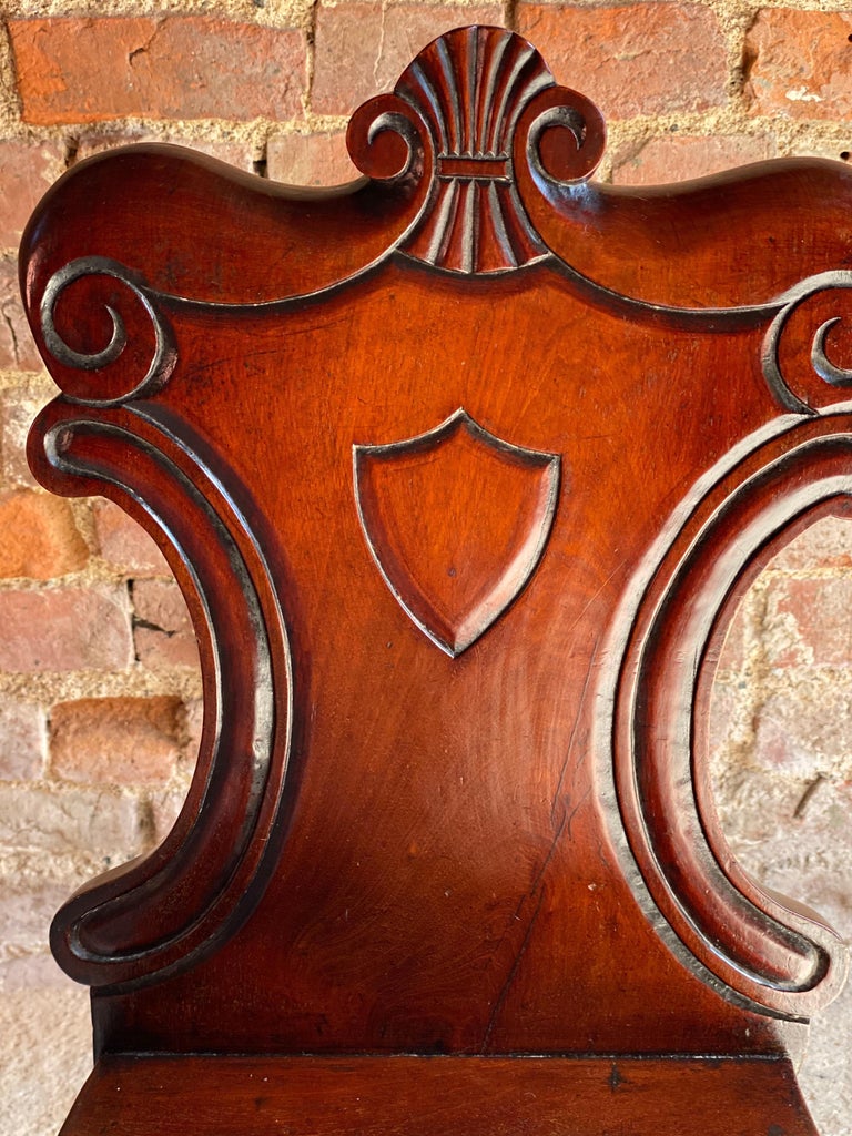 Stunning Pair of Early 19th Century Victorian Mahogany Hall Chairs ...
