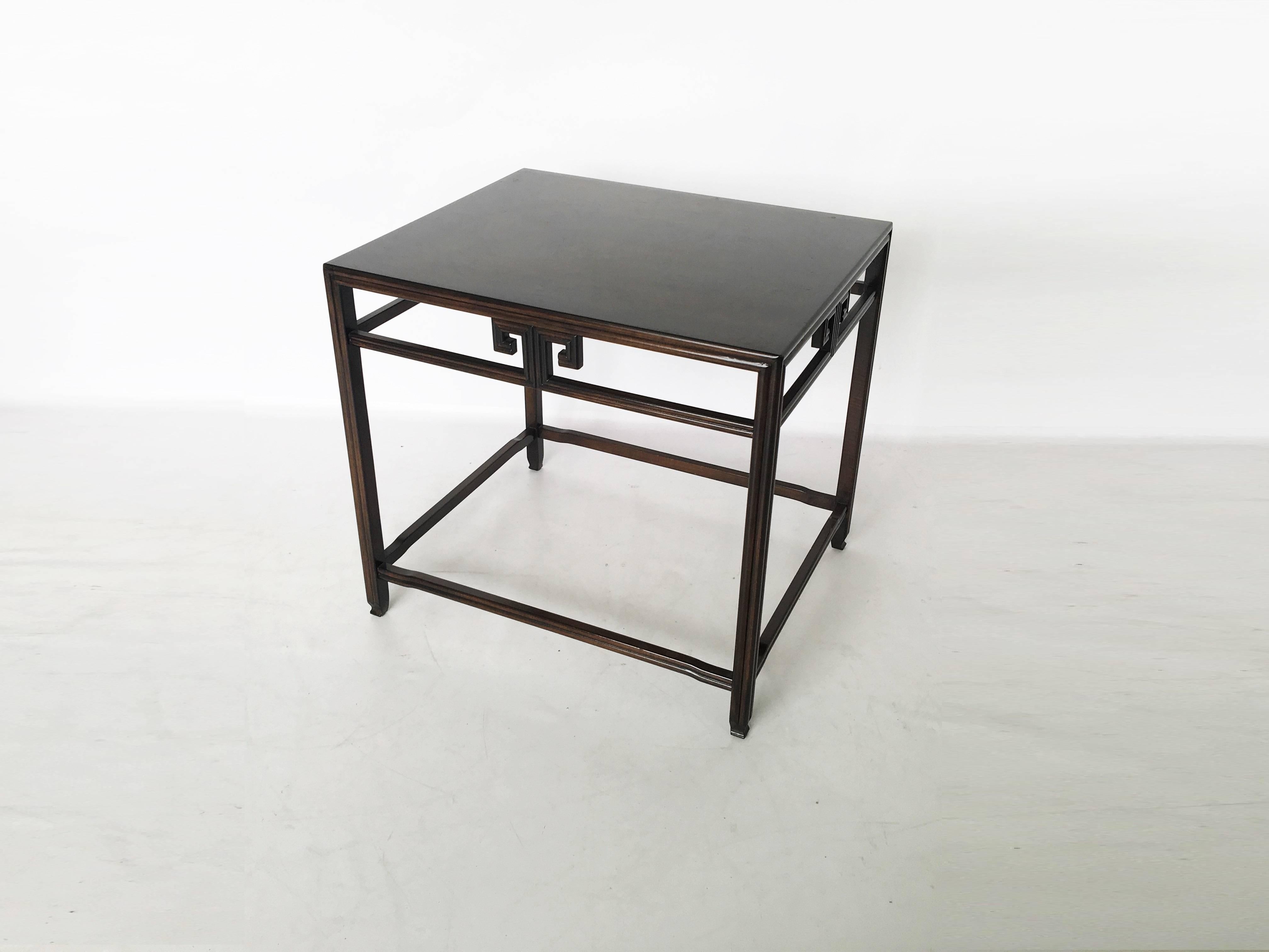 American Stunning Pair of Ebonized Side Tables Michael Taylor for Baker For Sale