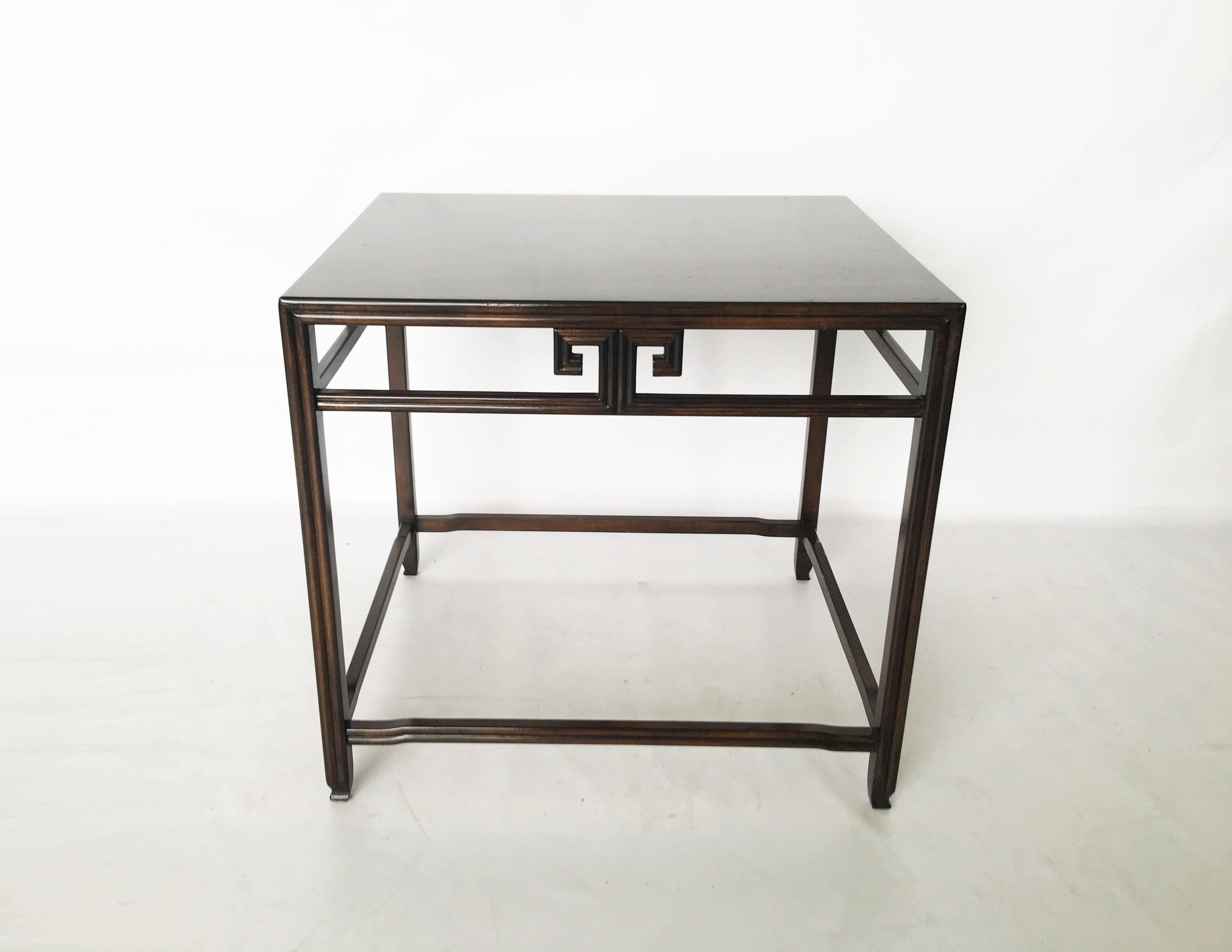 Wood Stunning Pair of Ebonized Side Tables Michael Taylor for Baker For Sale