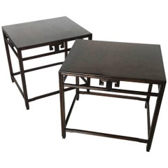 Stunning Pair of Ebonized Side Tables Michael Taylor for Baker