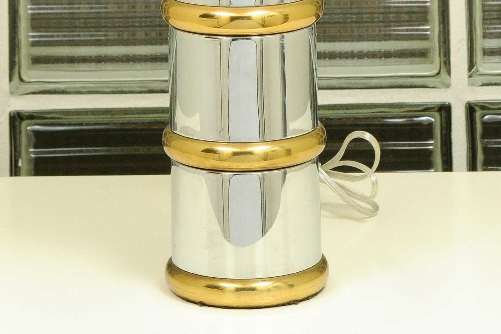 Stunning Pair of Faux-Bamboo Lamps in Chrome and Brass, Italy, circa 1970 For Sale 3
