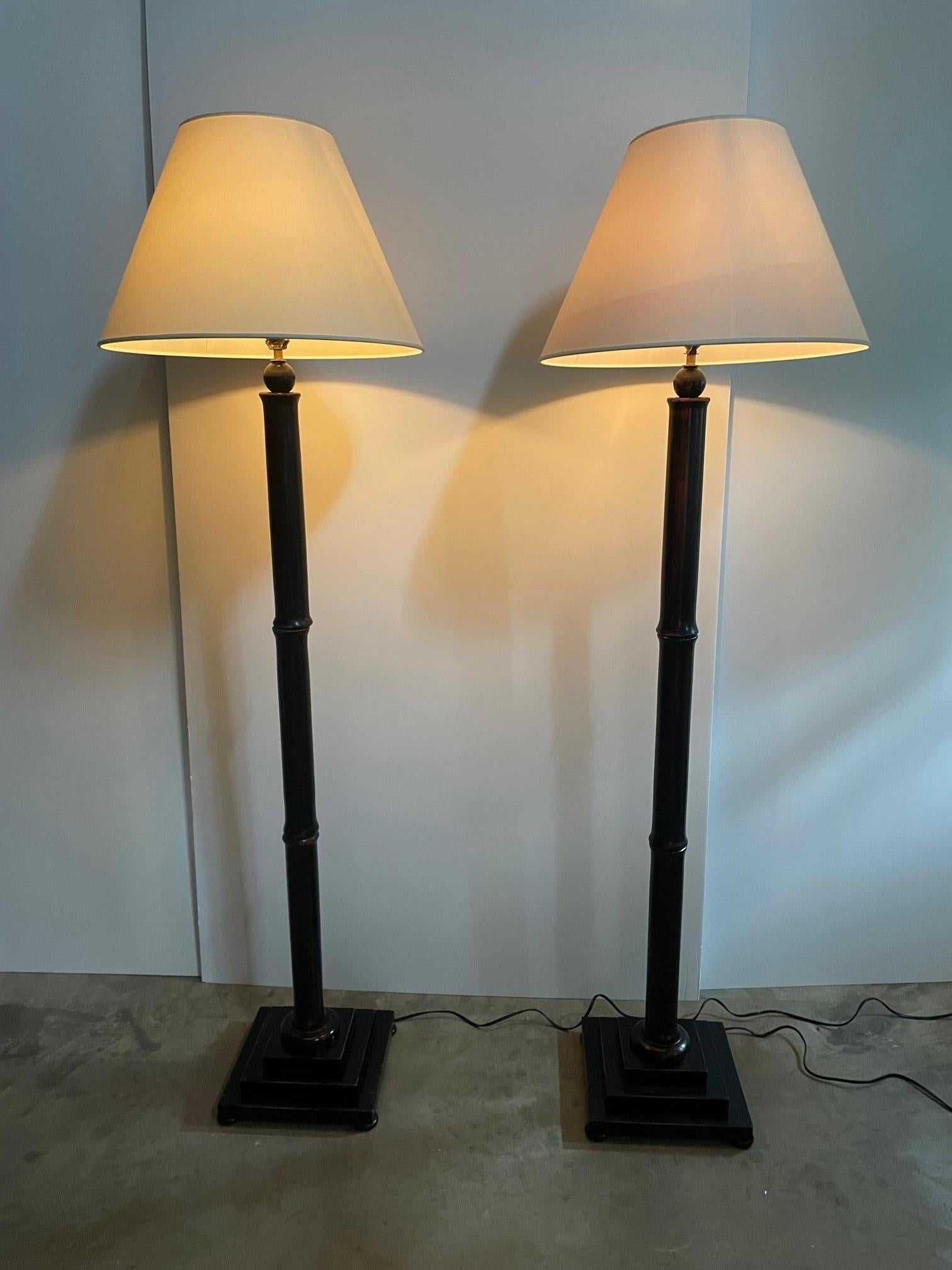 black wood floor lamps