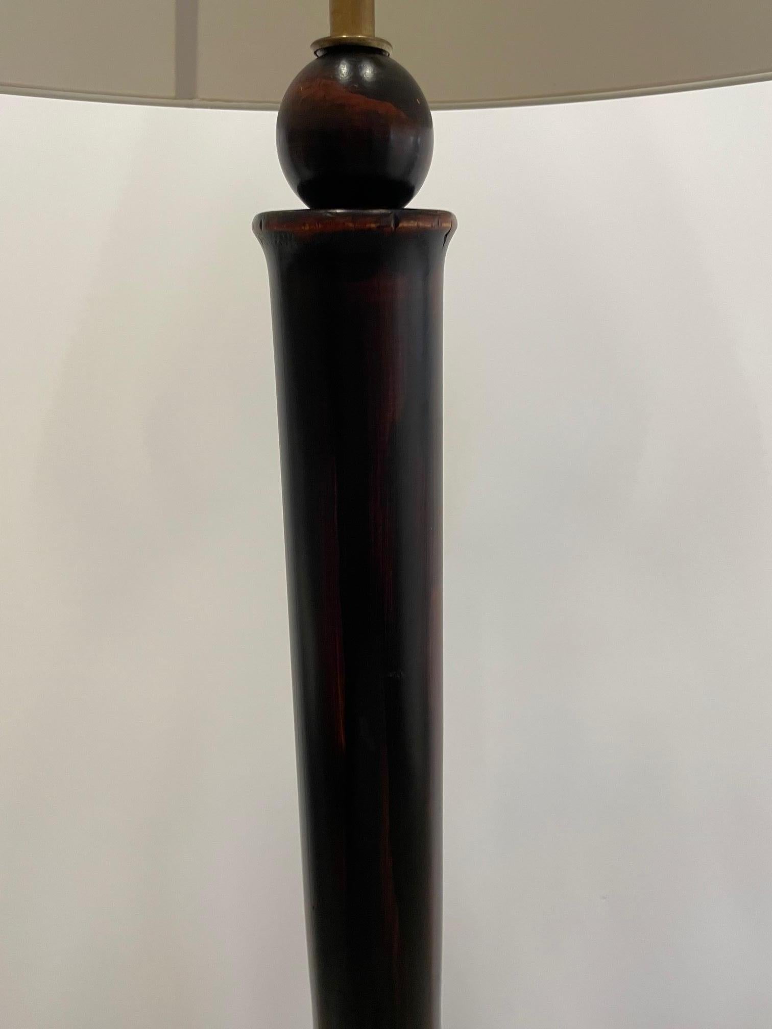 black bamboo floor lamp
