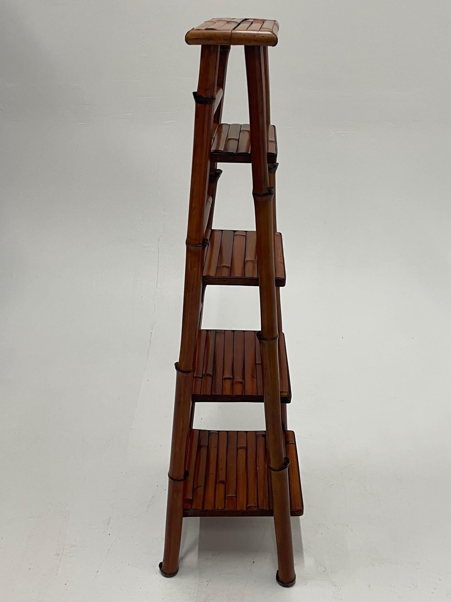 Philippine Stunning Pair of Folding Bamboo Book Shelves