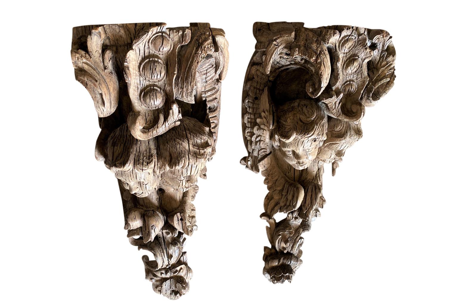 Stunning Pair of French 17th Century Wall Brackets In Good Condition For Sale In Atlanta, GA
