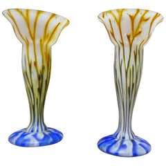 Stunning Pair of French 19th Century End of Day Vases
