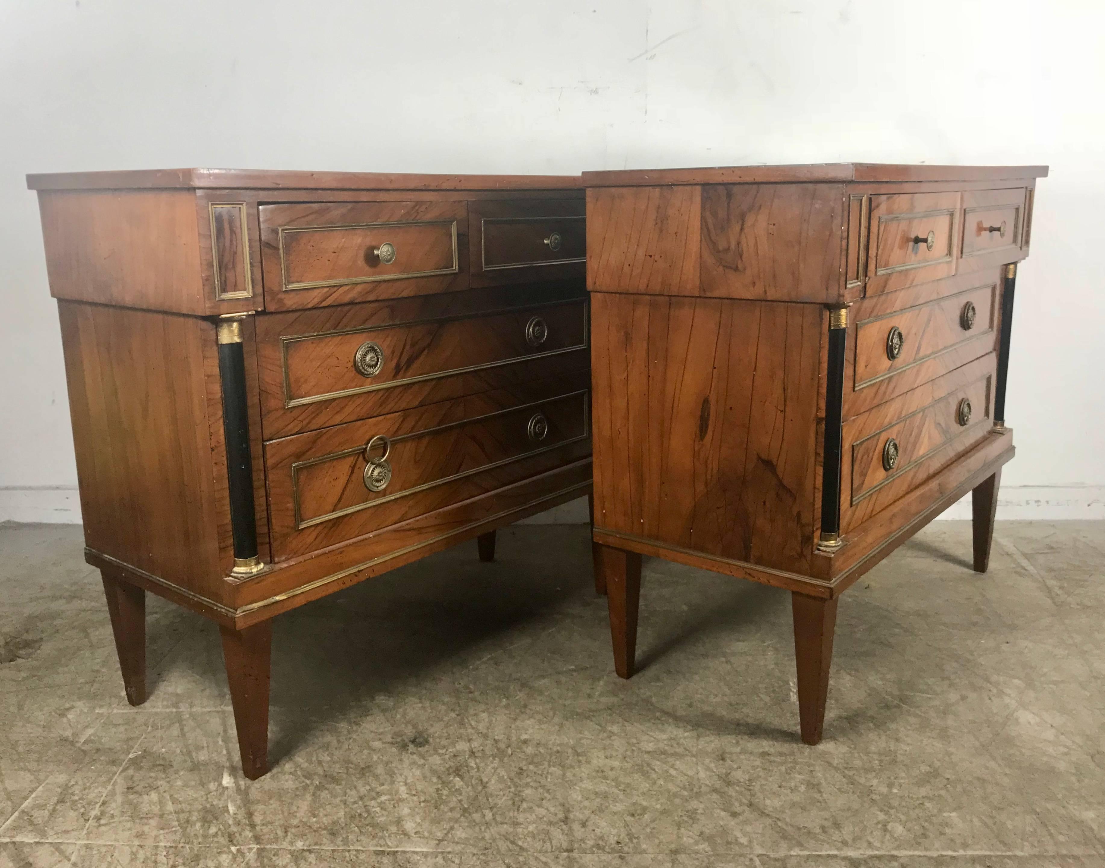 Stunning Pair of French Directoire Style Commodes in Rosewood In Good Condition In Buffalo, NY