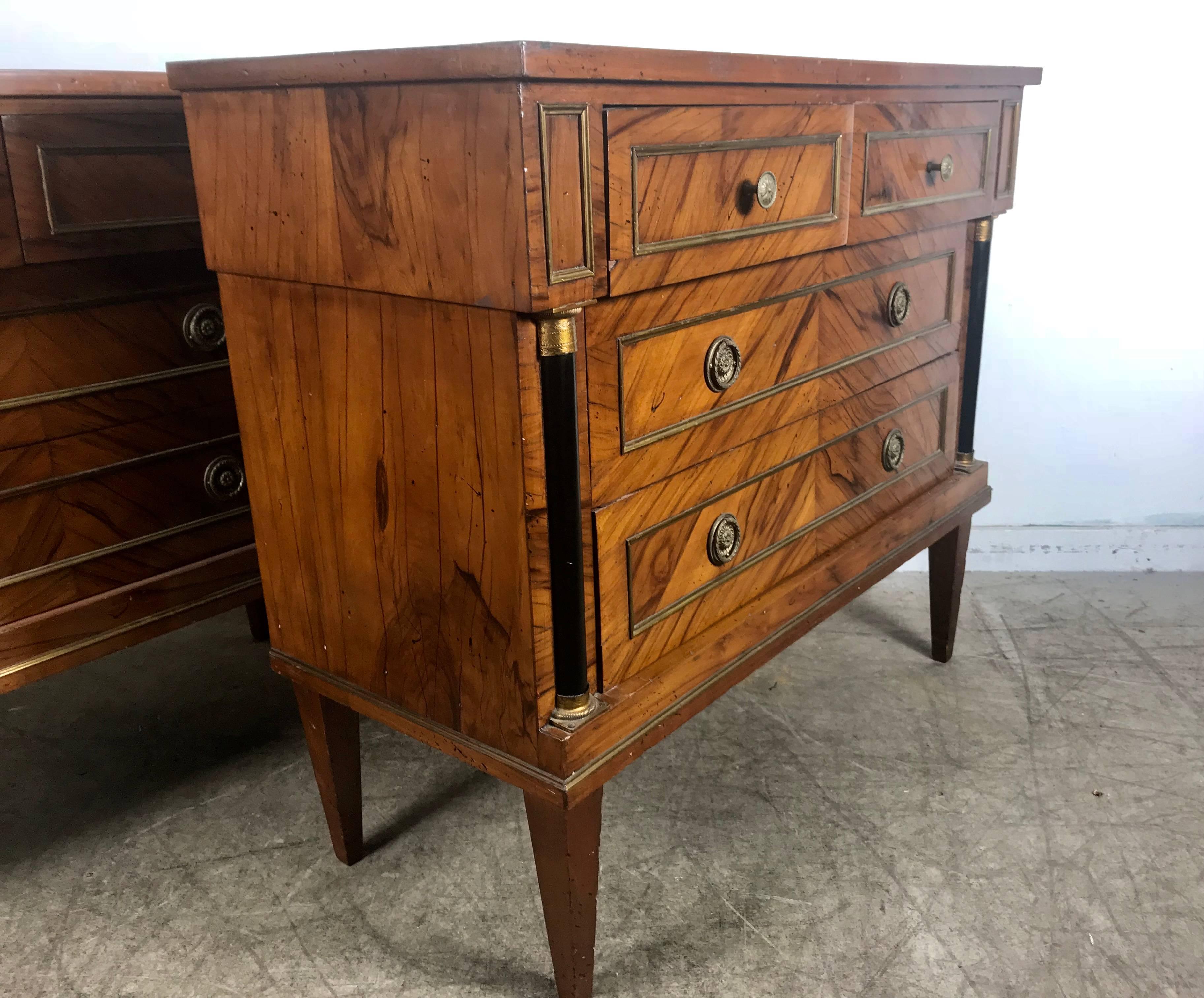 Early 20th Century Stunning Pair of French Directoire Style Commodes in Rosewood