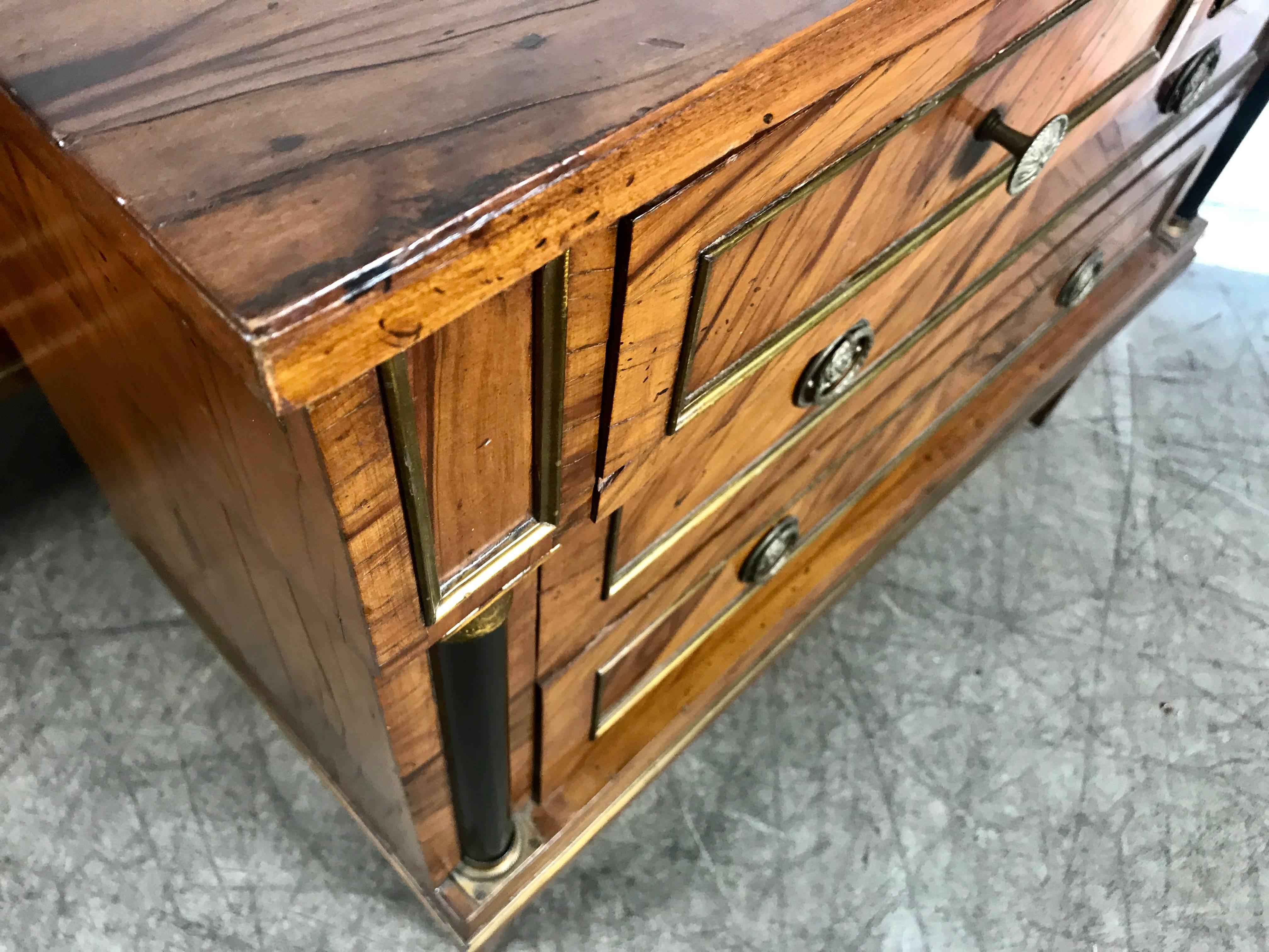 Brass Stunning Pair of French Directoire Style Commodes in Rosewood