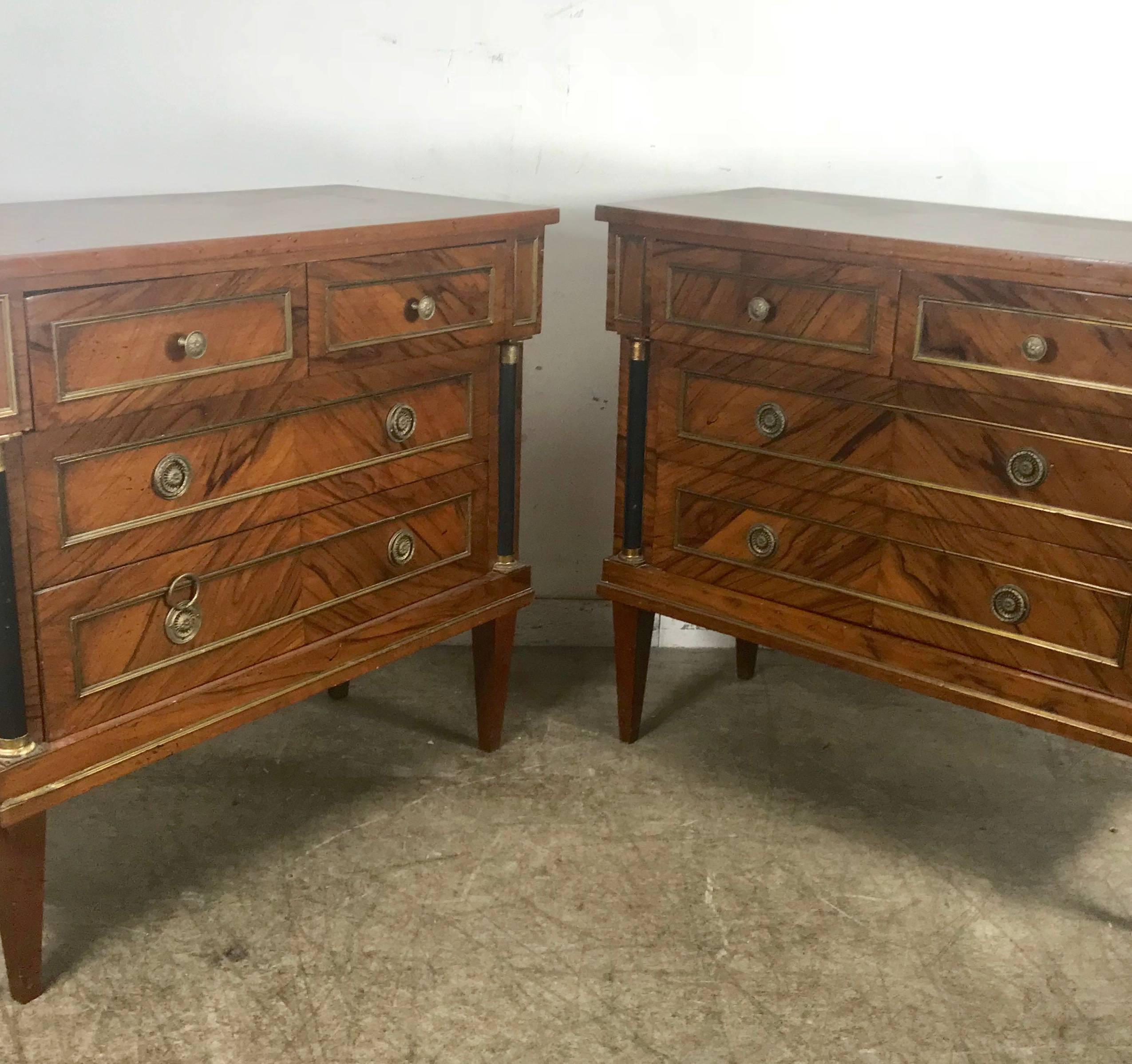 Stunning Pair of French Directoire Style Commodes in Rosewood 1