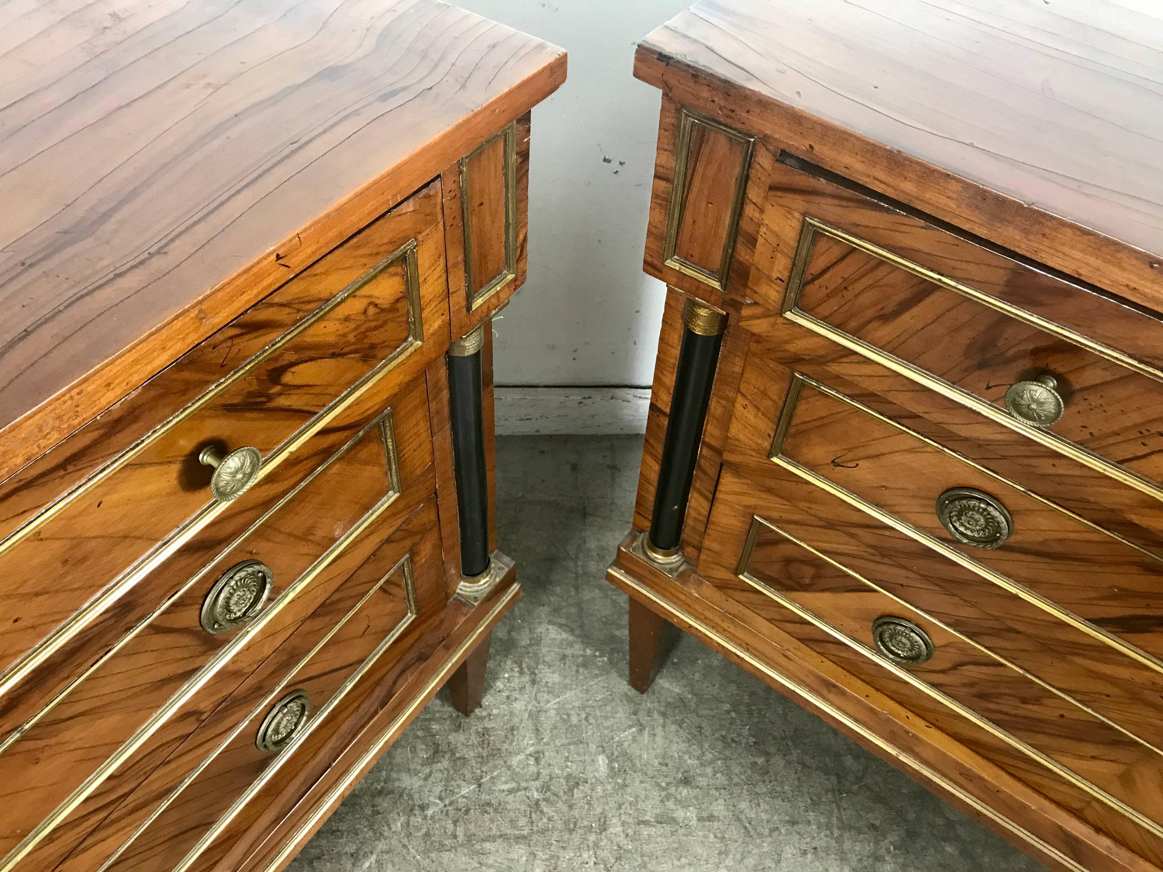 Stunning Pair of French Directoire Style Commodes in Rosewood 2