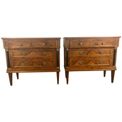 Stunning Pair of French Directoire Style Commodes in Rosewood