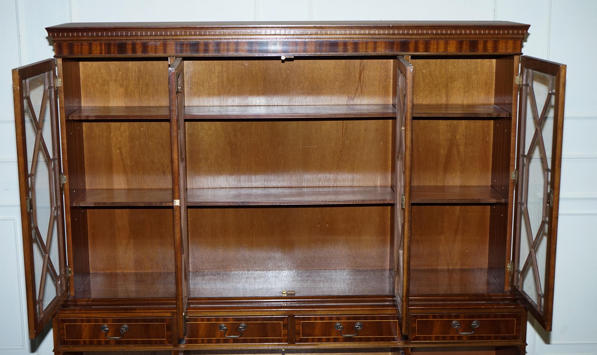 impresionante pareja de librerias de estilo georgiano con cajonera y cajonera de almacenaje 4
