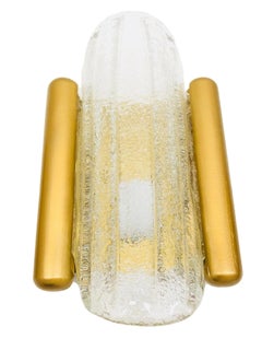 Stunning Pair of gilded Wood and Murano Glass Sconces, Hustadt Leuchten, Germany