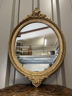 STUNNiNG PAIR OF GOLD GILTED OVAL MIRRORS