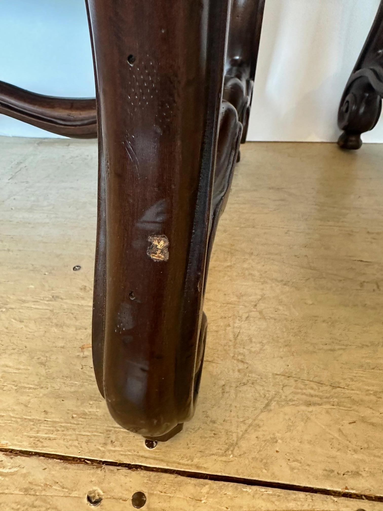 Stunning Pair of Hancock & Moore Red Leather & Walnut Benches 1