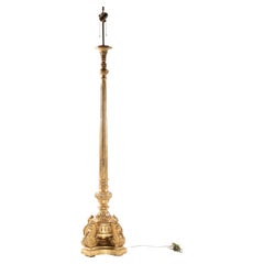 Stunning Hand-Carved Giltwood Floor Lamp