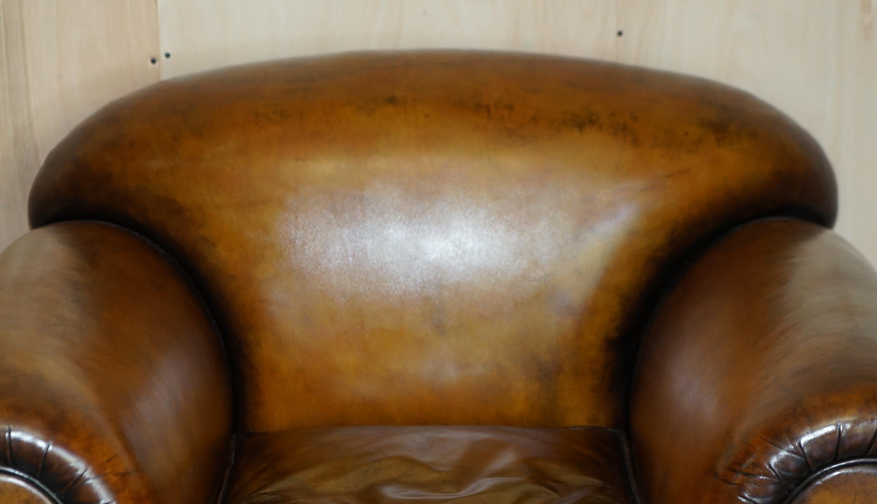Hand-Crafted Stunning Pair of Huge Restored George Smith Cigar Brown Leather Armchairs