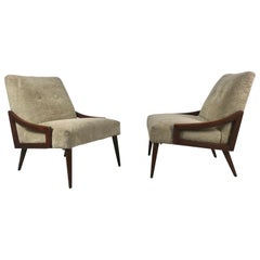 Stunning Pair of Italian Modernist Lounge Chairs after Gio Ponti
