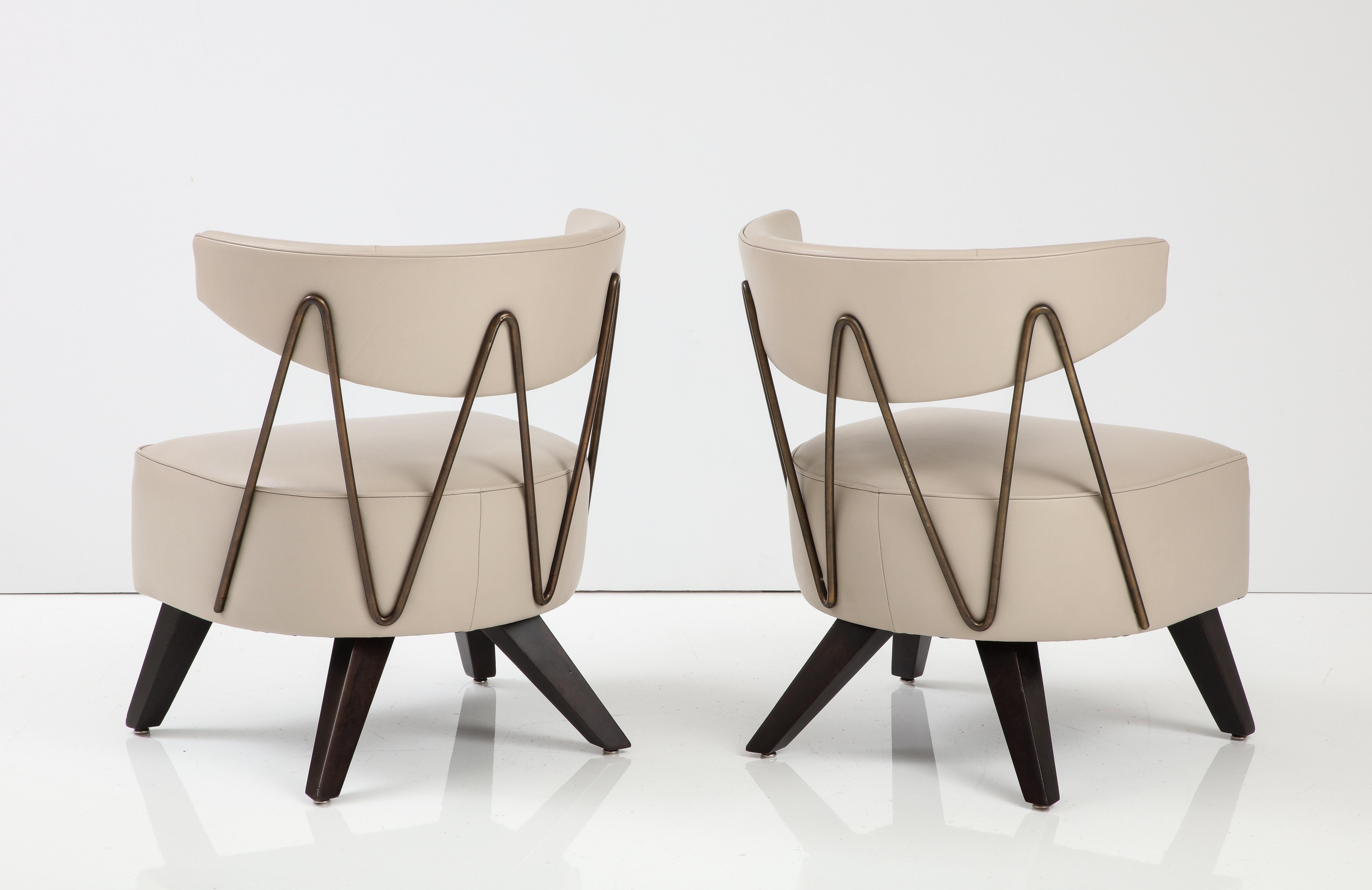 Mid-Century Modern Stunning Pair of Klismos style Chairs  Attributed to Billy Haines.