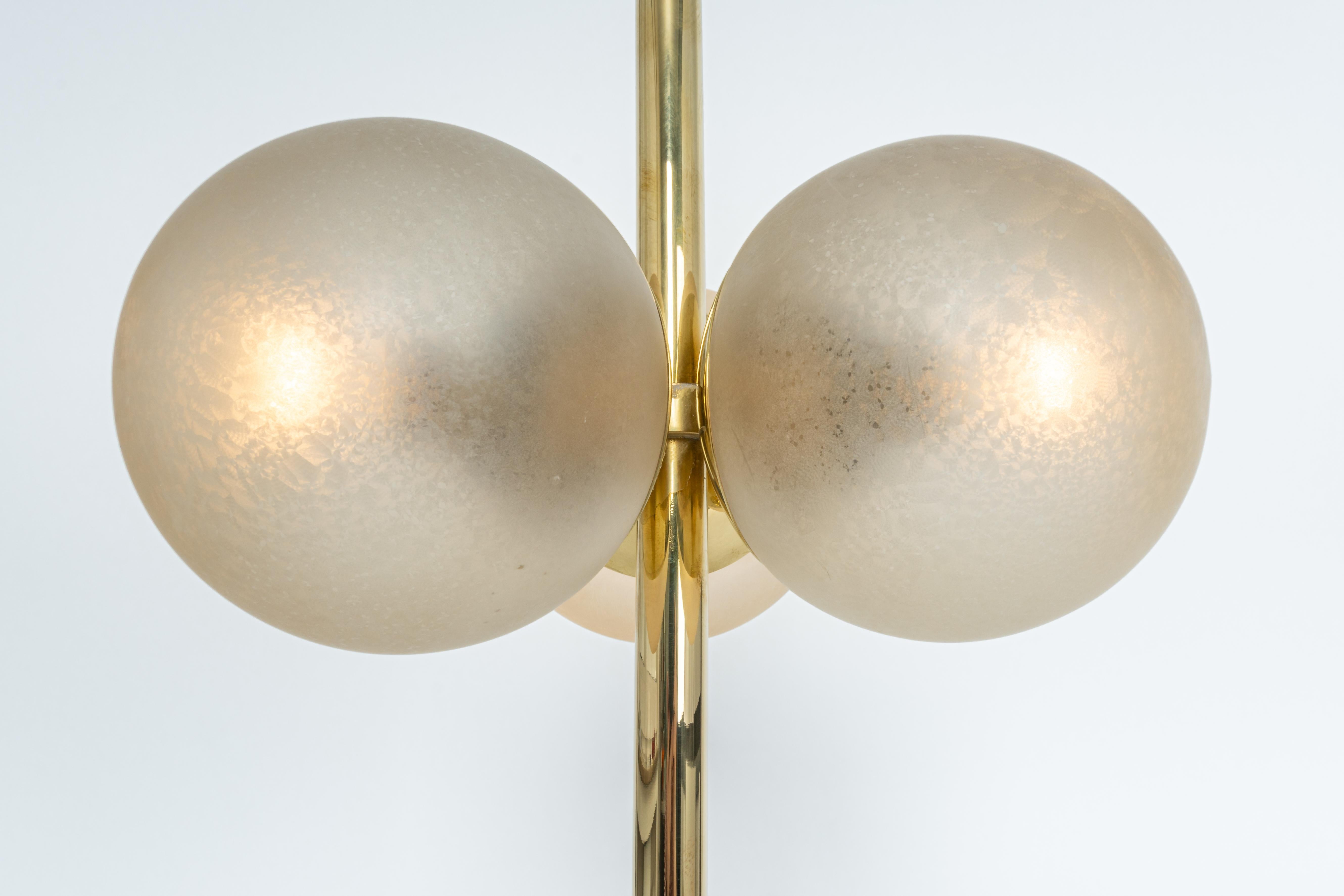 Stunning Pair of Large Brass Table Lamps by Kaiser, Germany, 1970s For Sale 1