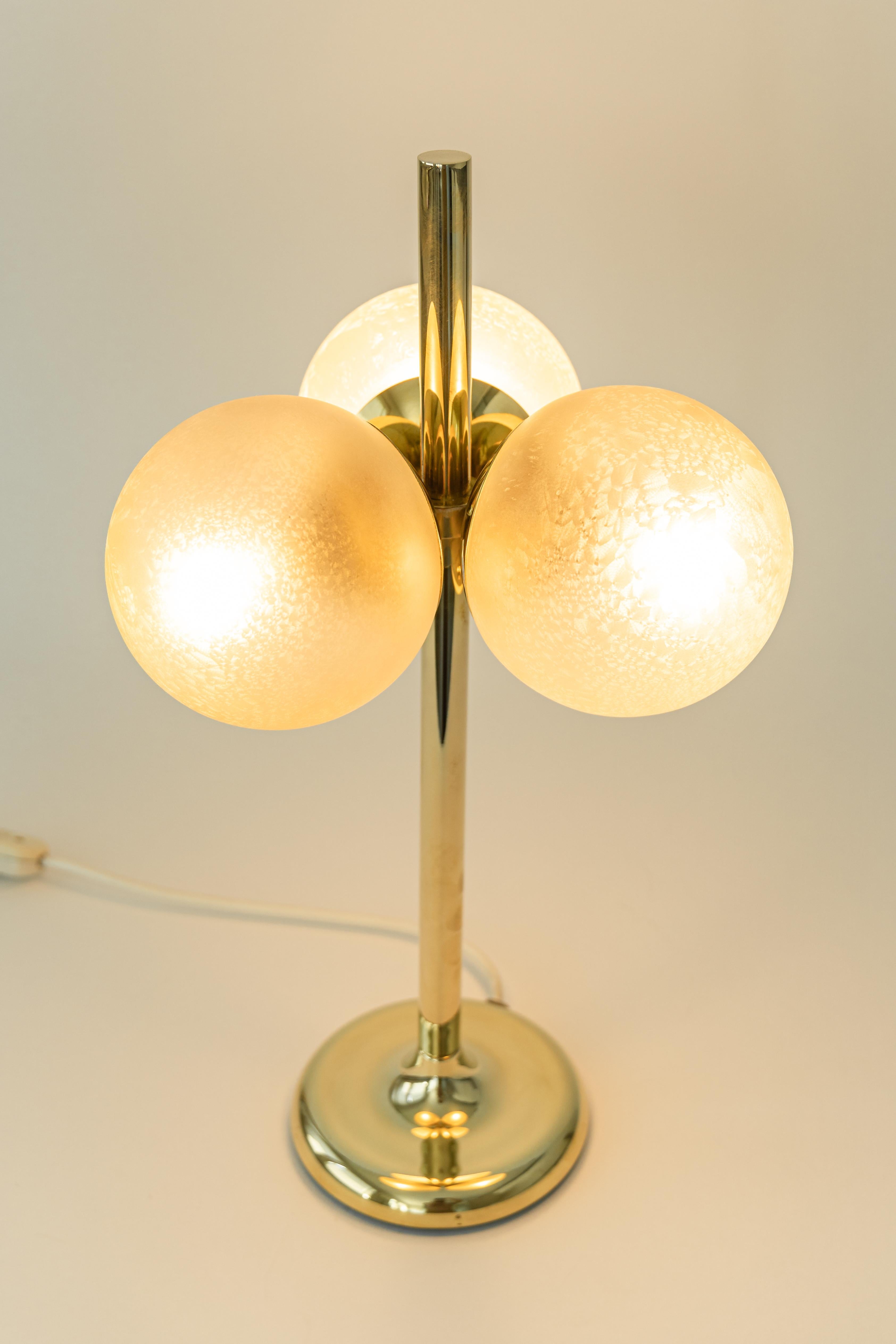 Stunning Pair of Large Brass Table Lamps by Kaiser, Germany, 1970s For Sale 3