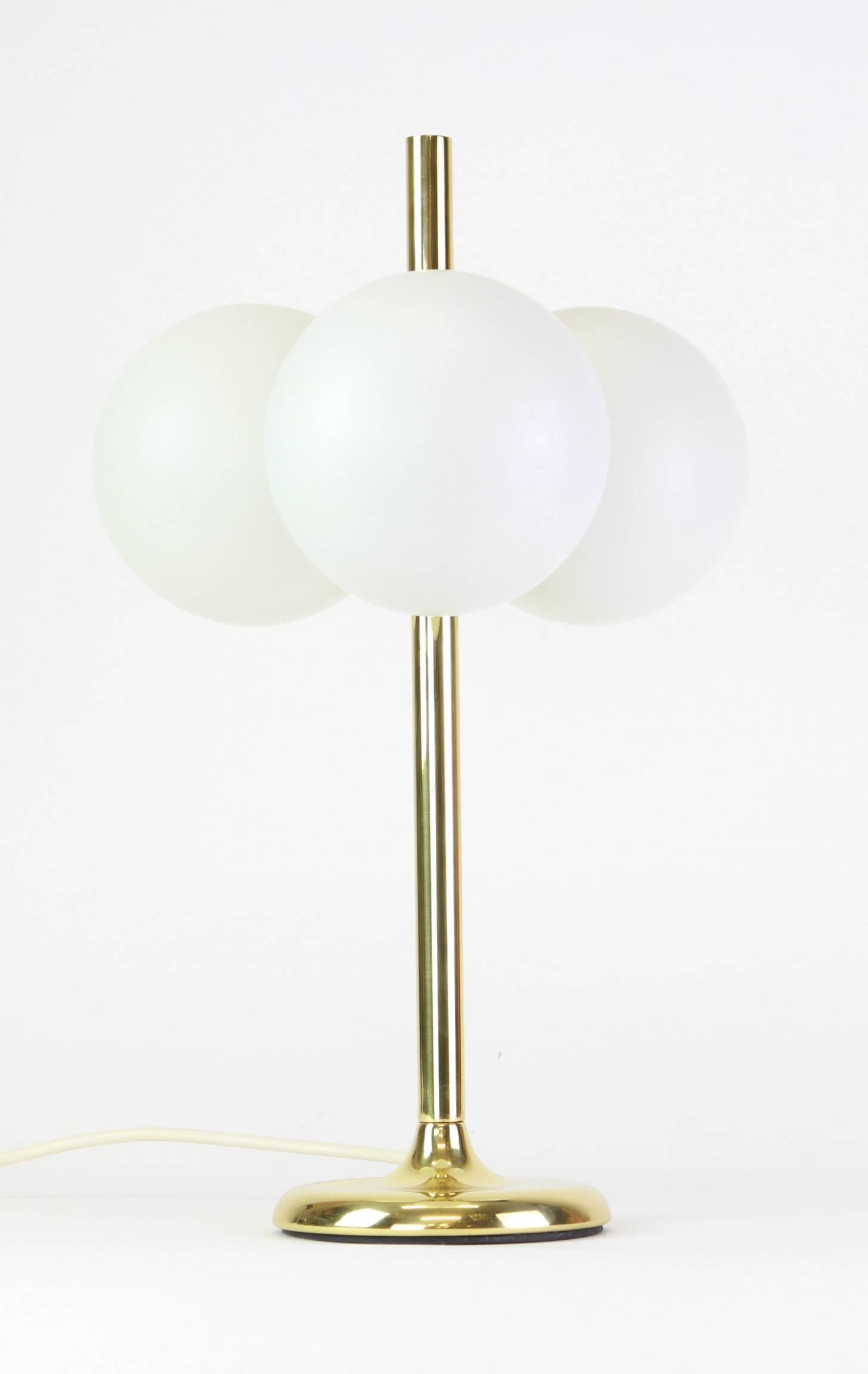 Mid-Century Modern Stunning Pair of Large Brass Table Lamps by Kaiser, Germany, 1970s