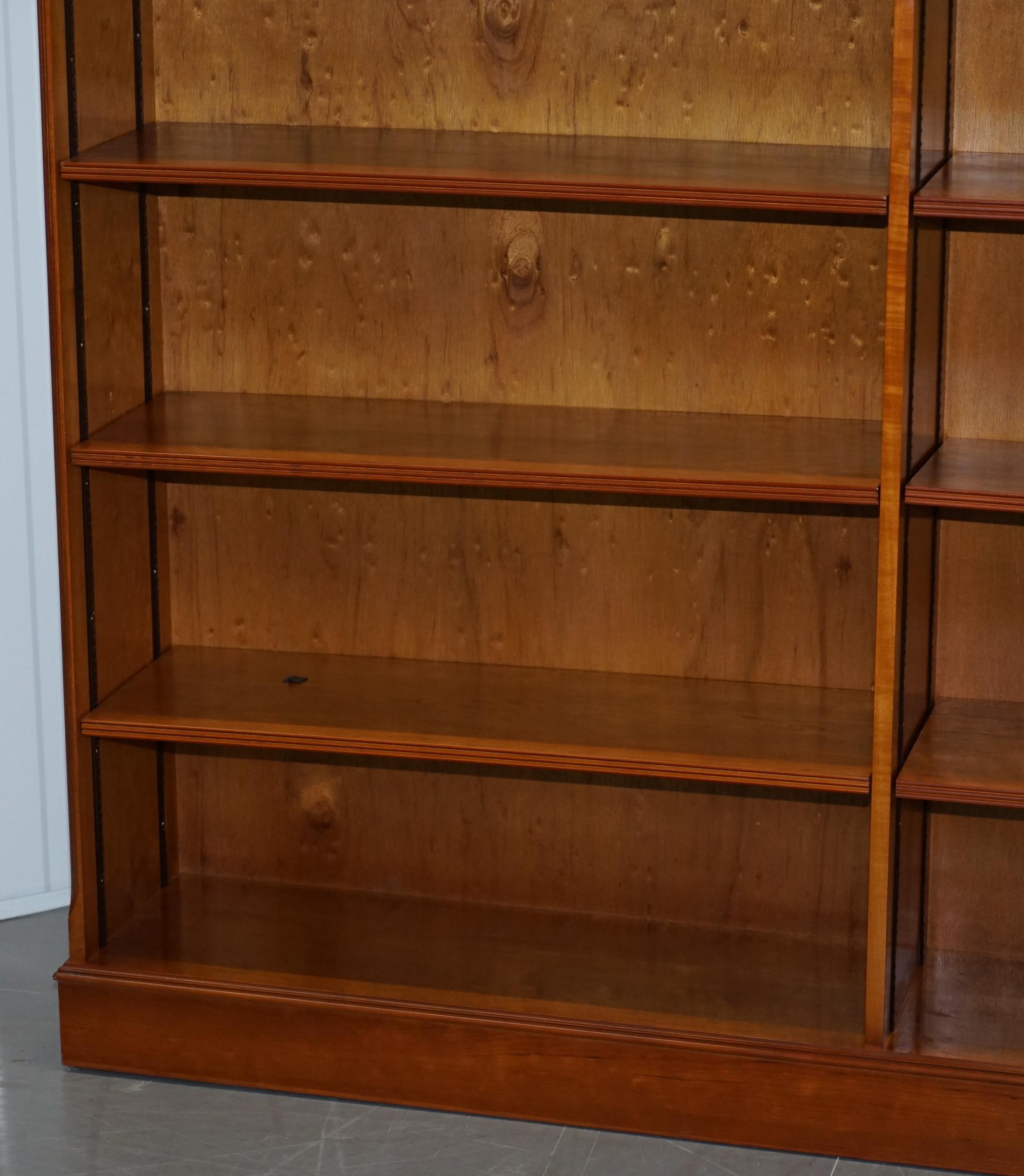 Stunning Pair of Large Solid Heavy Cherrywood Double Bank Twin Library Bookcases 9