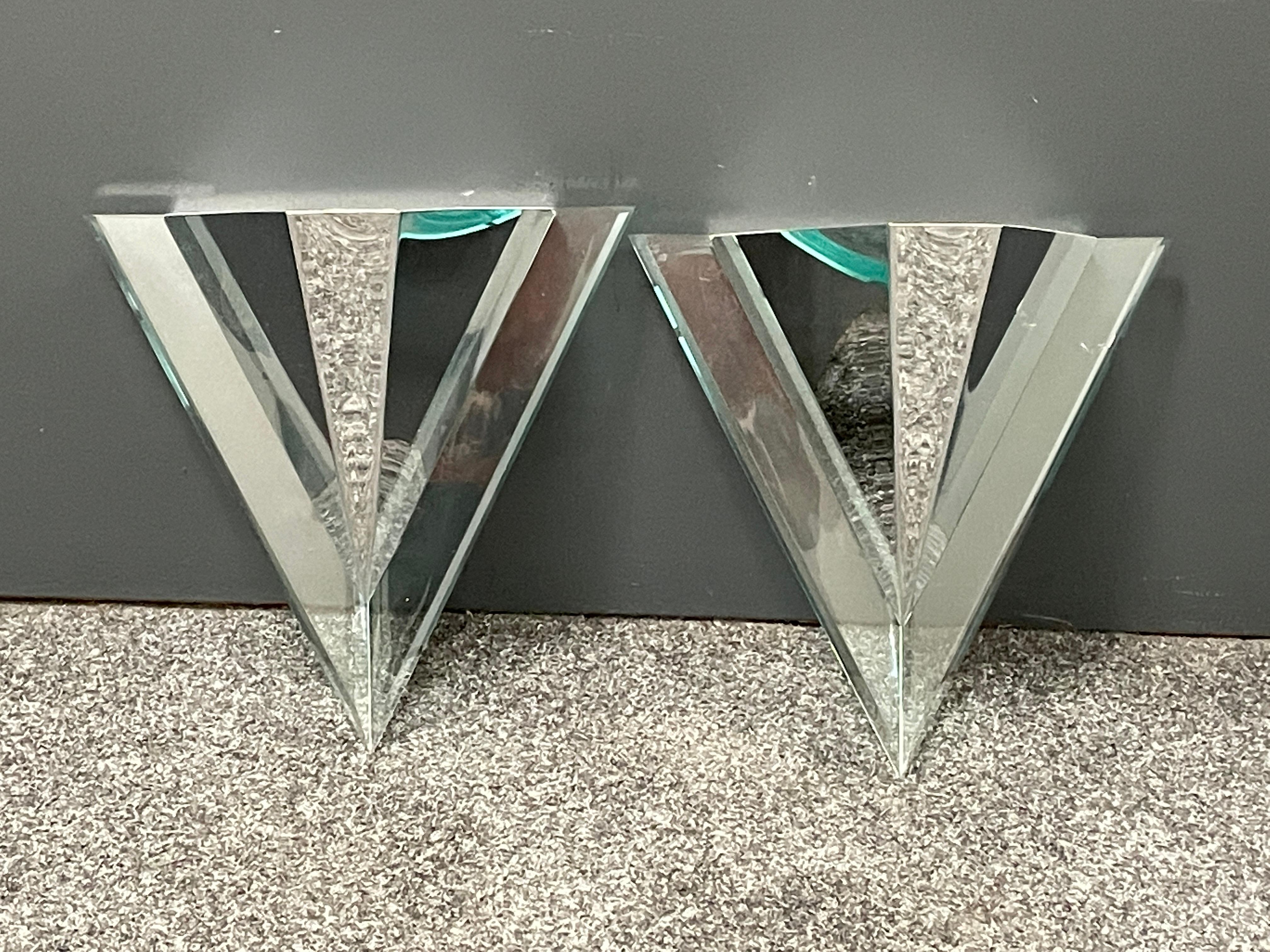 Stunning Pair of Lucite and Chrome Modern Sconces, Germany, 1980s For Sale 3
