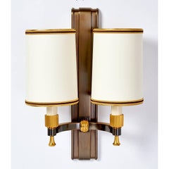 Set of Four Maxime Old Gilt and Oxidized Bronze Sconces
