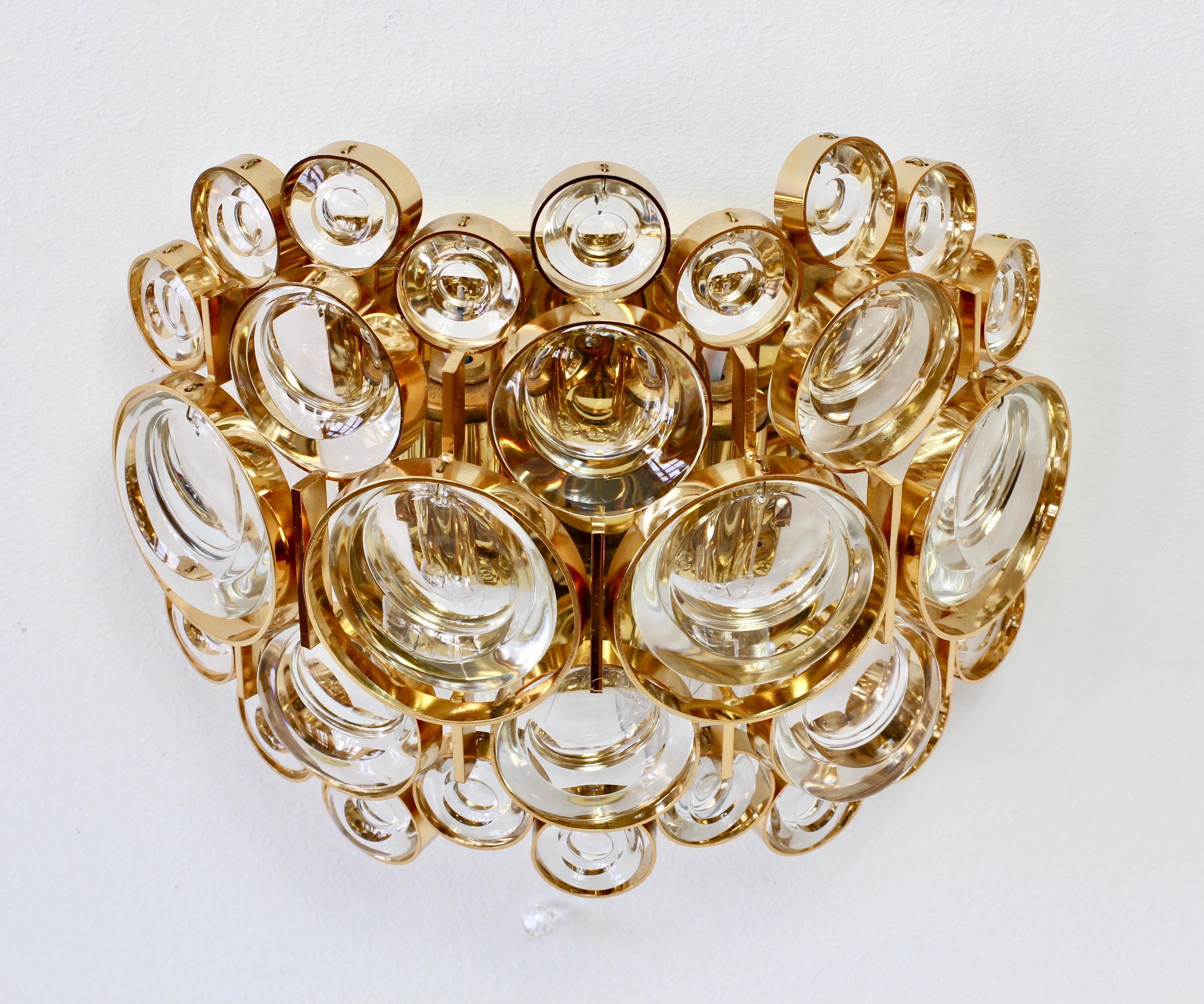 Stunning Pair of German Mid-Century Crystal Glass Wall Lights / Sconces by Palwa 4