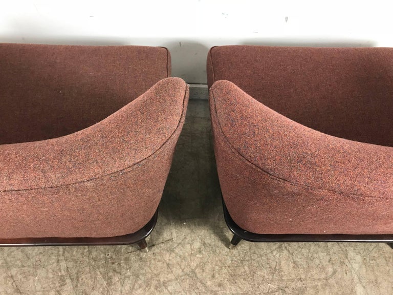 20th Century Stunning Pair of Modernist Slipper Chairs in the Manner of Gio Ponti For Sale