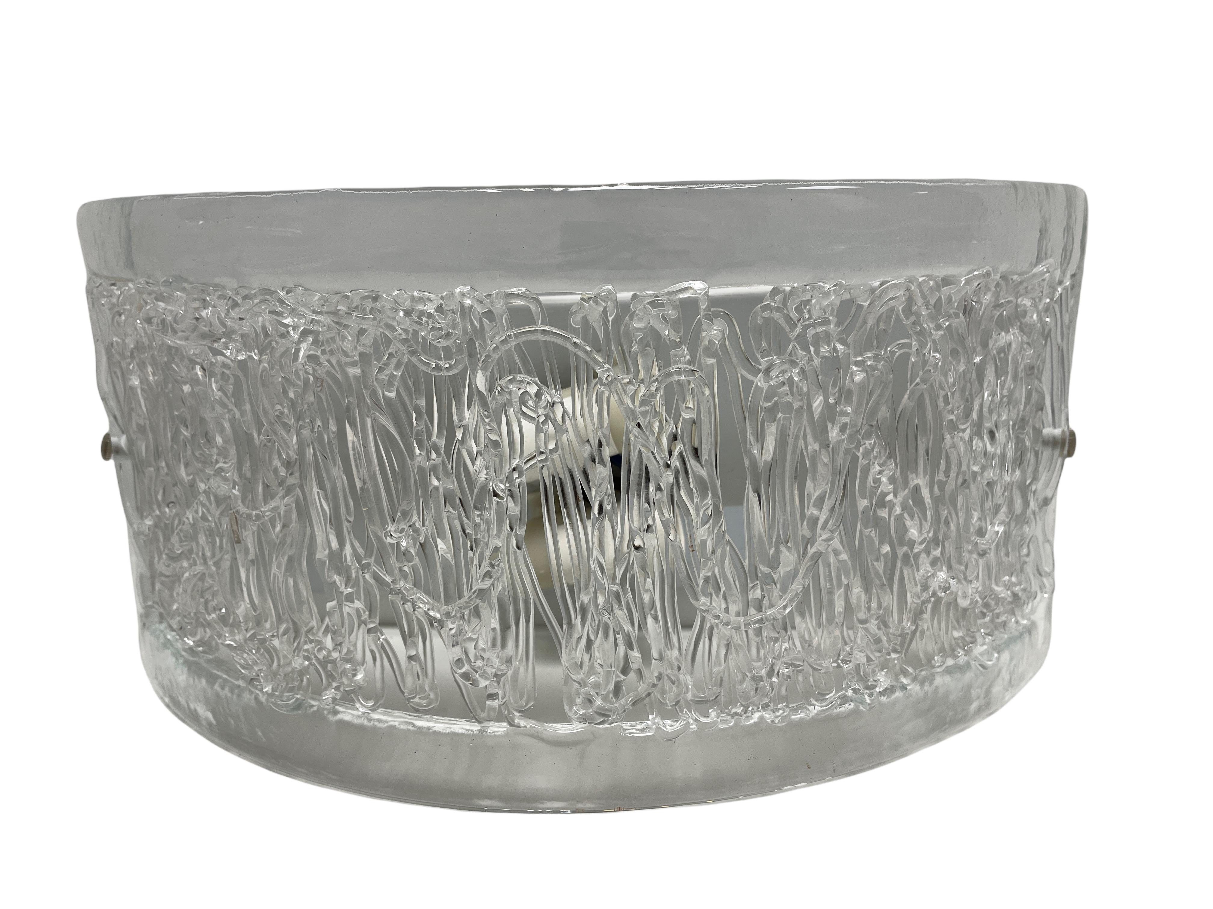 Fin du 20e siècle Superbe paire d'appliques en verre de Murano Filament de Venini, Italie des années 1970 en vente