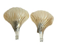 Stunning Pair of Murano Glass Leaf Sconces by Barovier and Toso, Italy