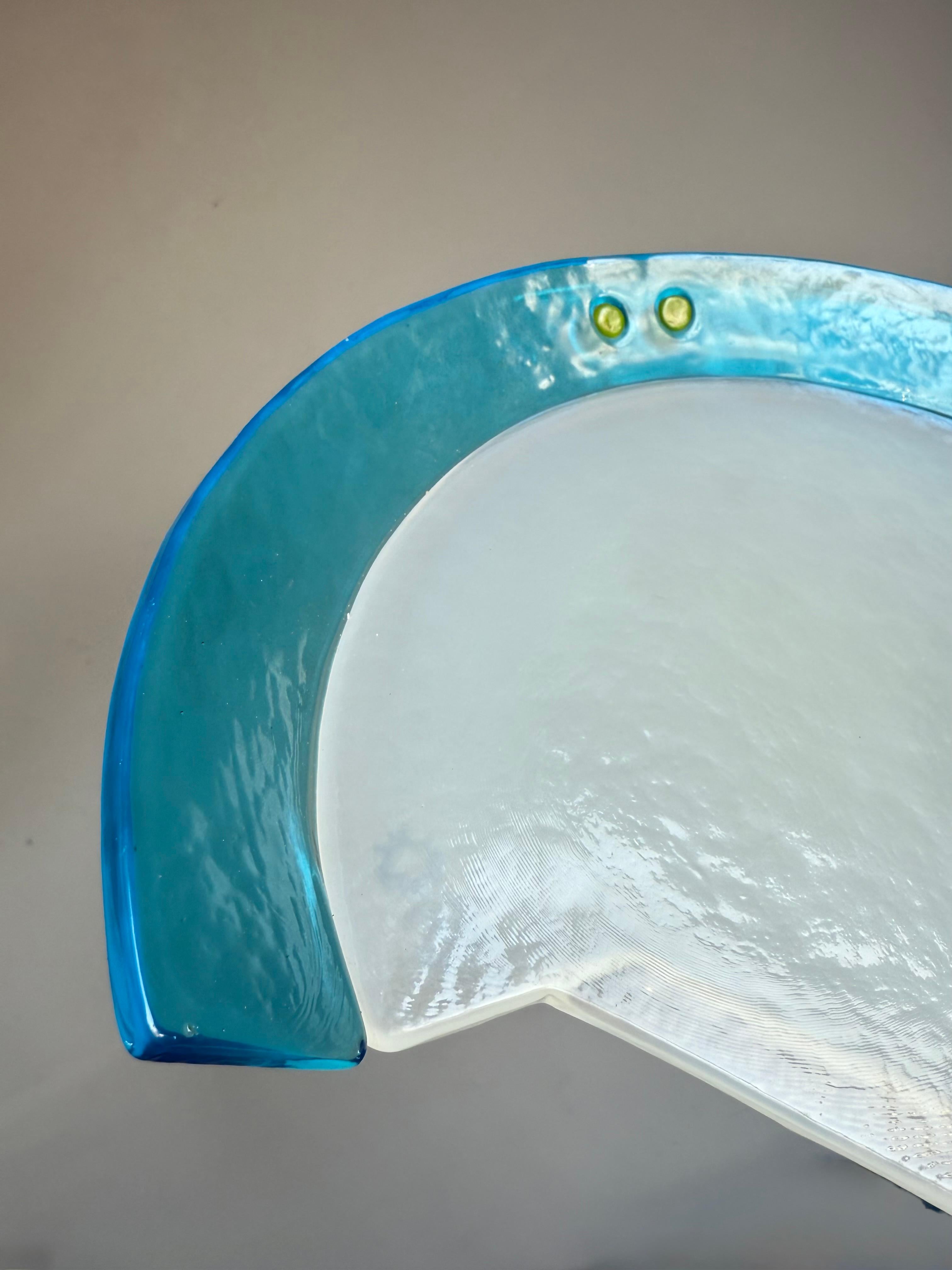 Impresionante pareja de apliques / lámparas de pared de cristal de Murano de Leucos, Italia, años 80 Vaciado en venta