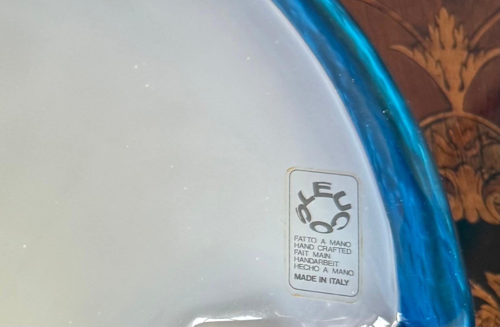 Impresionante pareja de apliques / lámparas de pared de cristal de Murano de Leucos, Italia, años 80 en Excelente estado para la venta en Lisse, NL