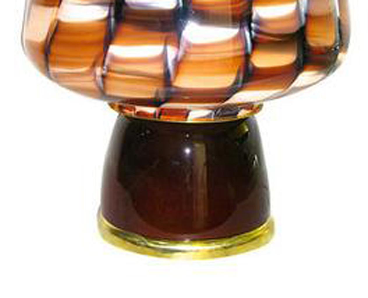Italian Stunning Pair of Murano Mushroom Table Lamps by Vistosi