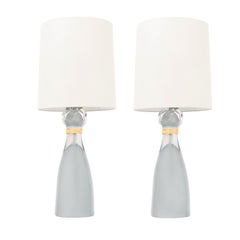 Pair of Murano Sommerso Sanded Glass "Brilli" Table Lamps