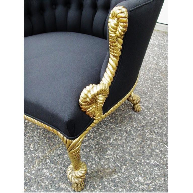 Italian Stunning Pair of Napoleon III Style Twisted Rope and Tassel Carved Armchairs For Sale
