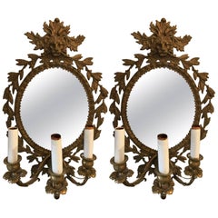 Stunning Pair of Neoclassical French Bronze Sconces
