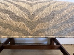 Stunning Pair of Newly Upholstered Benches in Neutral Animal Print
