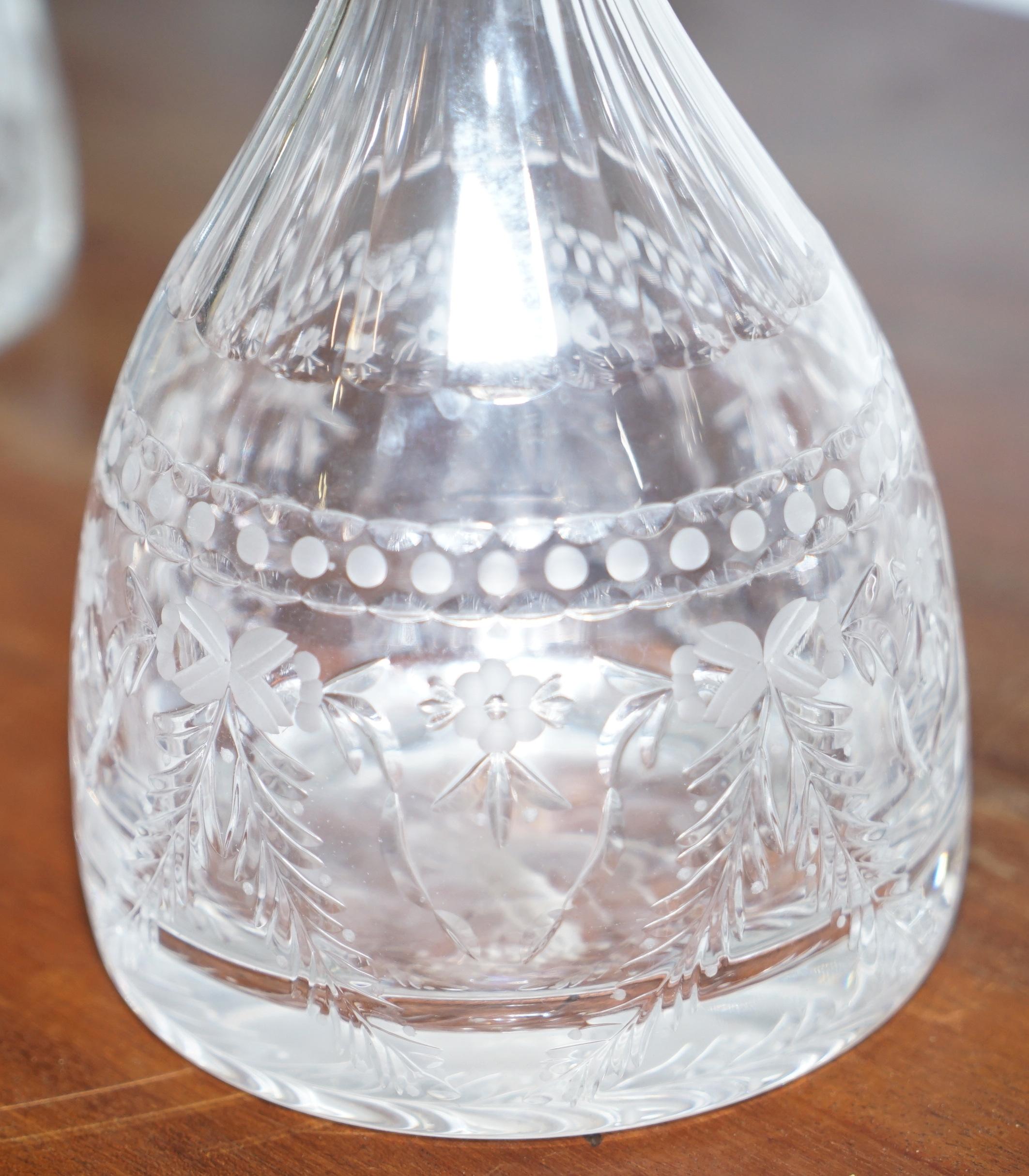 Mid-Century Modern Stunning Pair of Original Thomas Goode 1827 Cut Glass Crystal Decanters