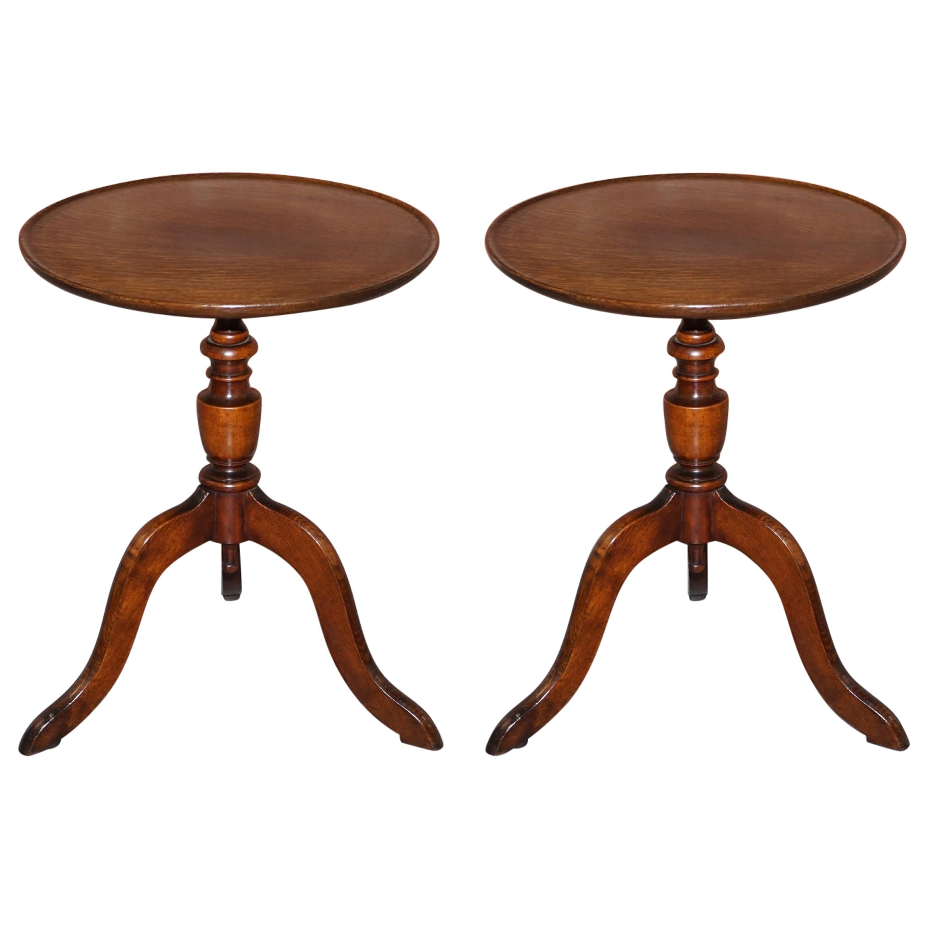 large oak lamp table