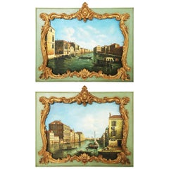 Stunning Pair of Overdoor Paintings