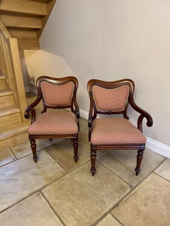 Stunning pair of quality 19th Century mahogany desk chairs