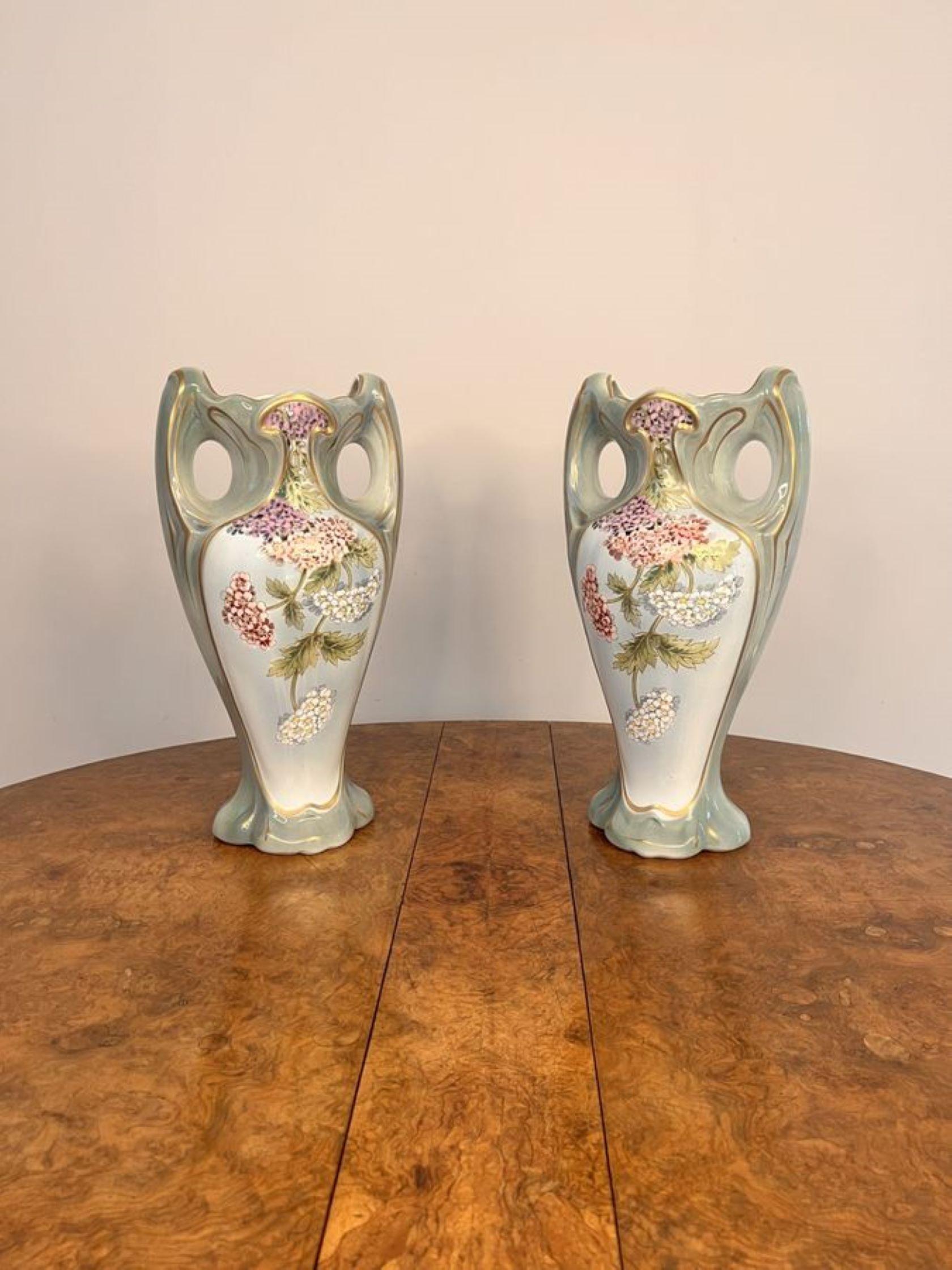 Ceramic Stunning pair of quality antique French vases For Sale