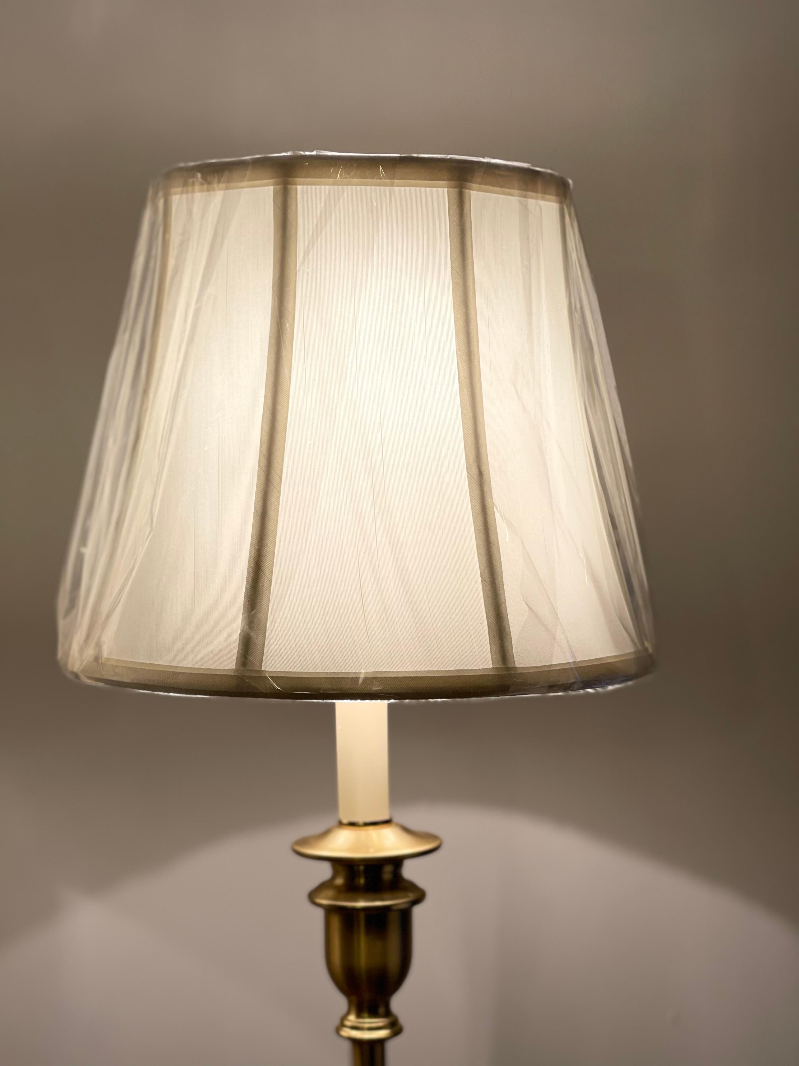 Stunning Pair of Ralph Lauren Tall Victorian Brass Candle Table Lamp 4