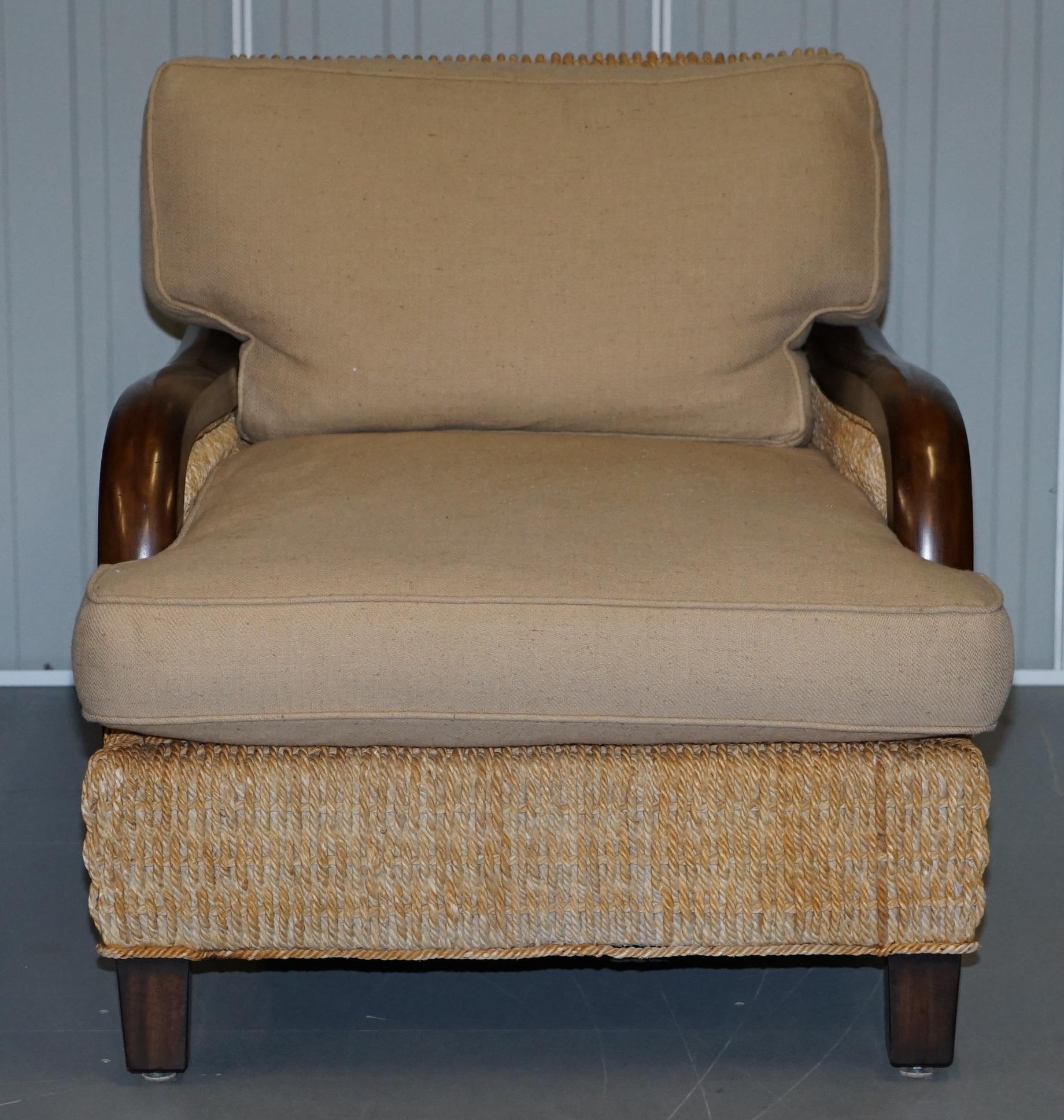 Ein atemberaubendes Paar Ralph Lauren Barrymore-Sessel aus Korbweide und Rattan (Moderne) im Angebot