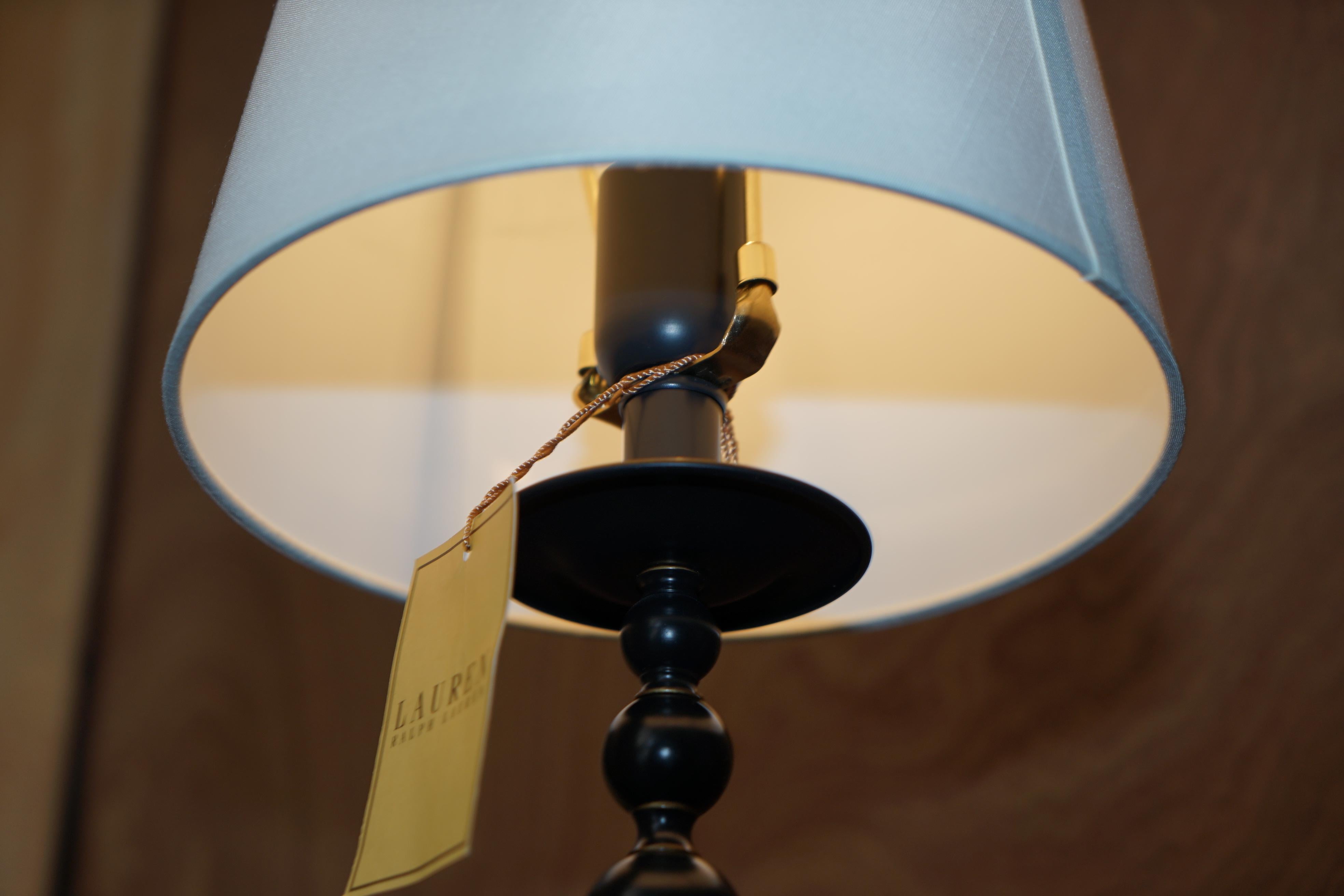 20th Century Stunning Pair of Ralph Lauren Gilt Bobbin Turned Table Desk Lamps