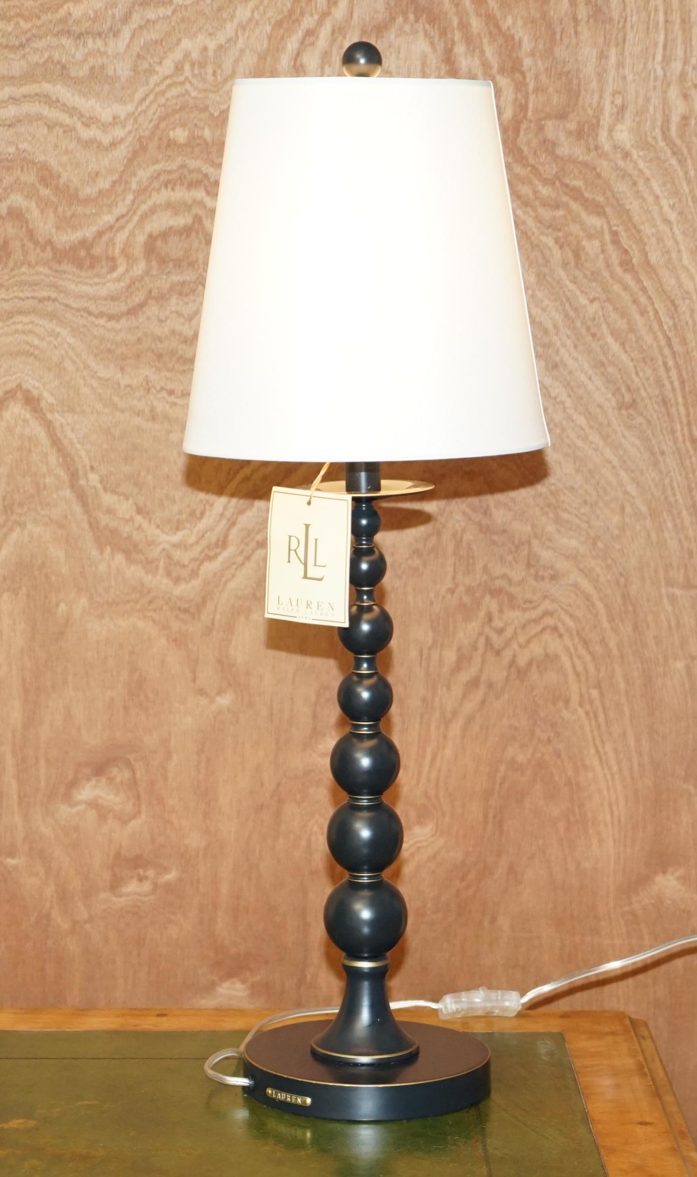 We are delighted to offer for sale this lovely pair of brand new Ralph Lauren Home ebonised bobbin turned lamps with shades

A good looking and decorative pair, they are brand new with original tags, the bulbs are not included

These lamps are